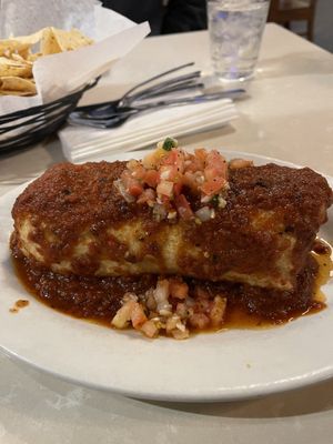 Veggie burrito (no cheese or sour cream) $15  at DEN - Mesa Verde Bar & Grill - Concourse A in Denver