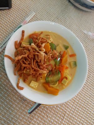 Khao Soy with Tofu 😋😋 at Aurora Vegan Khao Soi Restaurant in Pai