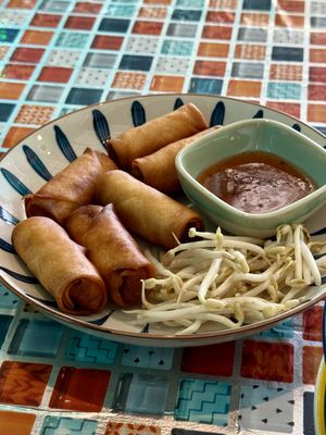Fried spring rolls  at Aurora Vegan Khao Soi Restaurant in Pai
