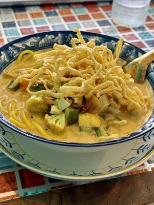 Tofu khao soi  at Aurora Vegan Khao Soi Restaurant in Pai