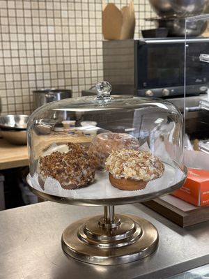 Donuts - maple bacon (left), coconut (right), plain (back)  at Viridis in Pittsburgh