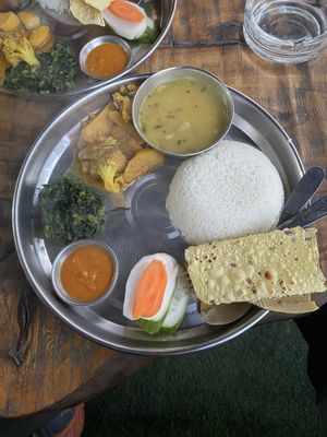 Dahl baht  at Sauraha Dream Palace in Ratnanagar
