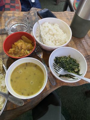Dahl baht refill for two people  at Sauraha Dream Palace in Ratnanagar