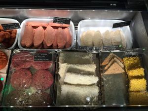 Veggie meat. at Hiltl Vegimetzg in Zurich