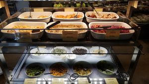 Vegan food at Hiltl Vegimetzg in Zurich