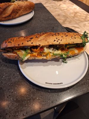 Vegan baguette at Espresso House  in Copenhagen