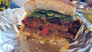 Combo Impossible + veggie double burger! at Yellow City Street Food - YCSF in Amarillo