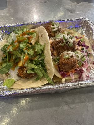 Vegan classic and dragon tofu tacos  at Yellow City Street Food - YCSF in Amarillo