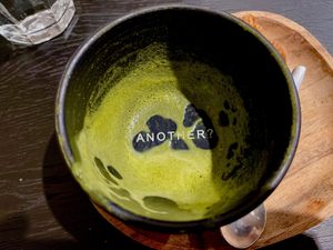 Cute matcha cup.   at Espresso Quartier in Maastricht