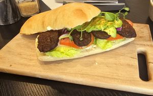 Smokey tempeh sandwich at Espresso Quartier in Maastricht