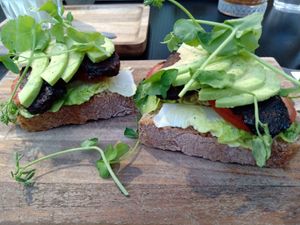 Smoky tempeh toast (August 2025) at Espresso Quartier in Maastricht