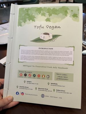 Menu #Veganuary at Tofu Vegan - Gloucester Rd in South West London