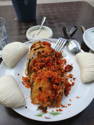 Fried aubergine bun at Tofu Vegan - Gloucester Rd in South West London