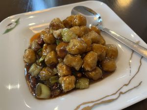 Gong Bao tofu with peanuts  at Tofu Vegan - Gloucester Rd in South West London
