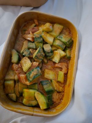 Cucumber - surprisingly good, served cold in a peanut sauce at Tofu Vegan - Gloucester Rd in South West London