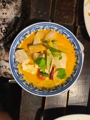 Delicious tom yum soup at Tamarind Restaurant in Koh Lanta