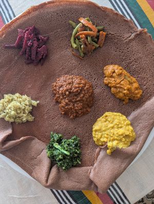 Mixed veg platter at Ethio N Sotho Fast Food in Maseru