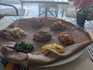 Mixed veg platter at Ethio N Sotho Fast Food in Maseru