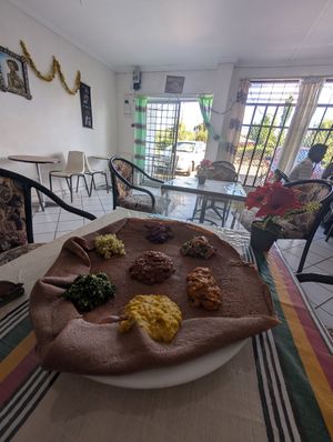 Mixed veg platter at Ethio N Sotho Fast Food in Maseru
