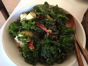Kale salad with cashew dressing. at Falora in Tucson