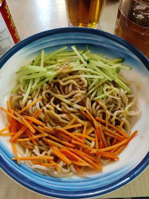 Cold peanut butter noodles at West Street in Barcelona