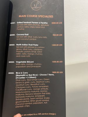 Menu  at V Eleven One in Dehiwala-mount Lavinia