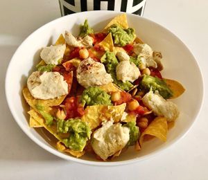 Loaded nachos at Vegan Daily in Dubai