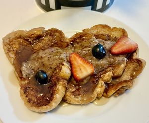 Tropical French toastt  at Vegan Daily in Dubai