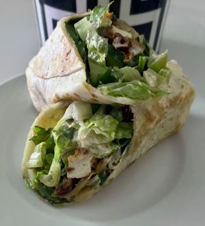 Crispy Tofu Caesar Wrap at Vegan Daily in Dubai