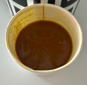 Smoke tomato soup  at Vegan Daily in Dubai