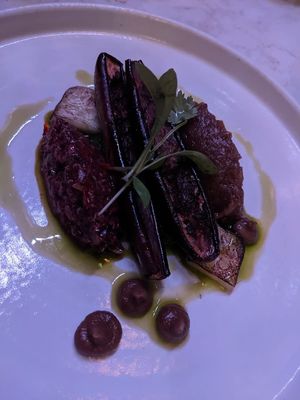 Glazed aubergine at Six by Nico - Hanover St  in Edinburgh