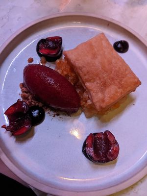 Baklava with cherry sorbet at Six by Nico - Hanover St  in Edinburgh