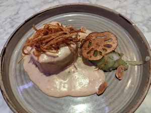 Roasted broccoli at Six by Nico - Hanover St  in Edinburgh