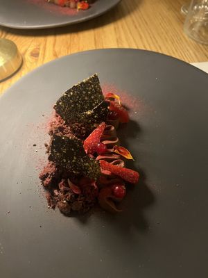 three chocolates dessertt  at Fronda Pasaje BCN in Barcelona