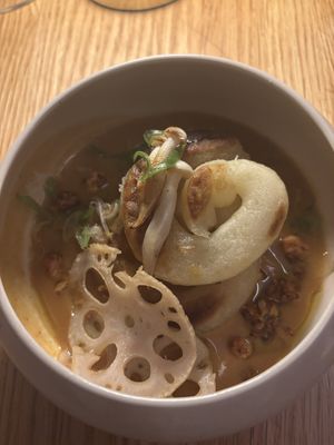 Potato Noodles & Kokumi Tare  at Fronda Pasaje BCN in Barcelona