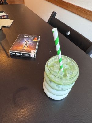 Matcha de vainilla con leche de soja  at Mochisan in Valencia