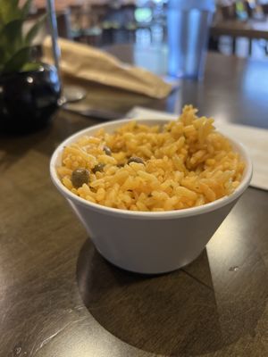 Yellow rice & pigeon peass  at Salsa Rosada in St Louis