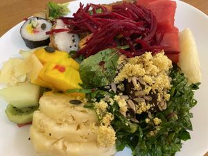 Lots of fresh and raw options.  at Loving Hut - Vila Mariana in Sao Paulo