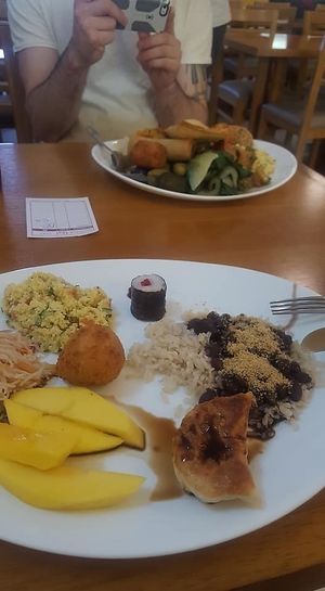 buffet for all at Loving Hut - Vila Mariana in Sao Paulo