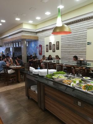 Main room and buffet at Loving Hut - Vila Mariana in Sao Paulo