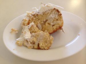 Dessert: coconut cake. at Loving Hut - Vila Mariana in Sao Paulo