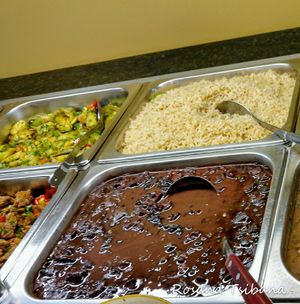 Feijoada  and rice at Loving Hut - Vila Mariana in Sao Paulo