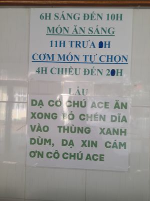 Notice about hours #Veganuary at Dieu Thien in Ho Chi Minh City