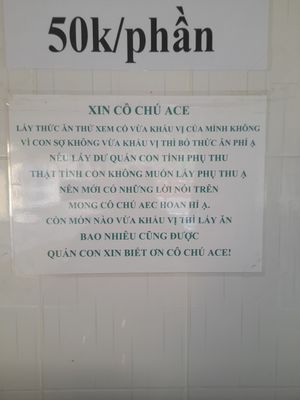 It says if you waste food then you pay more #Veganuary at Dieu Thien in Ho Chi Minh City