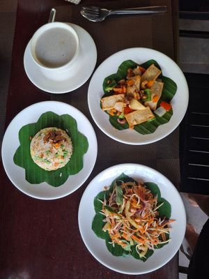 Four dishes at Khmer Cooking Class at a Local's Home in Siem Reap
