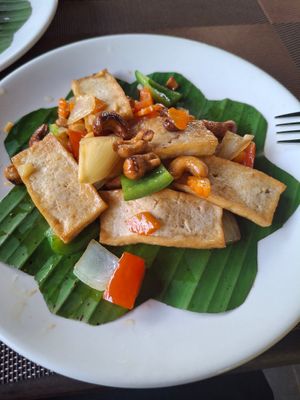 Tofu fried cashew vegetables at Khmer Cooking Class at a Local's Home in Siem Reap