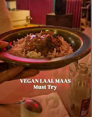 Vegan Laal Maas at Terrassen Cafe in Kuilapalayam