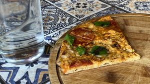 Delicious Vegan pizza 🍕   at Terrassen Cafe in Kuilapalayam