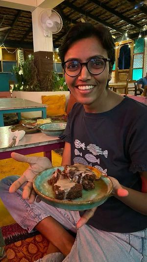 Delicious Plum cake at Terrassen Cafe in Kuilapalayam