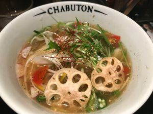 Vegan ramen at Chabuton in Osaka